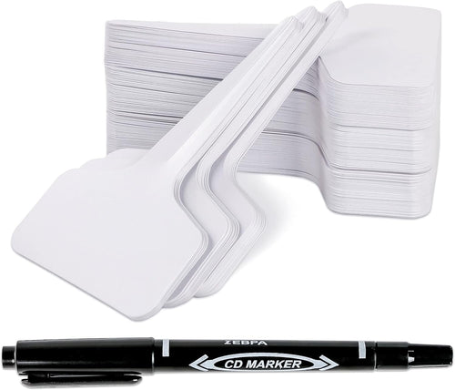 200pcs 4 Inch T-Type Plant Labels - Waterproof Plastic Garden Markers with Permanent Marker Pen, Reusable Plant Tags ...