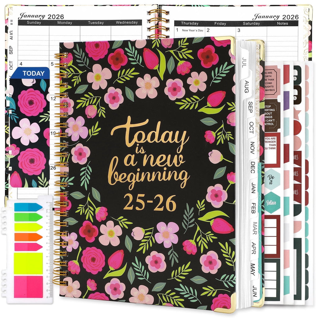2026-2027 Planner Calendar Notebook (JUL.2026-JUN.2027,6.3"x8.5")Daily Weekly Monthly Agenda Planner for Women Men