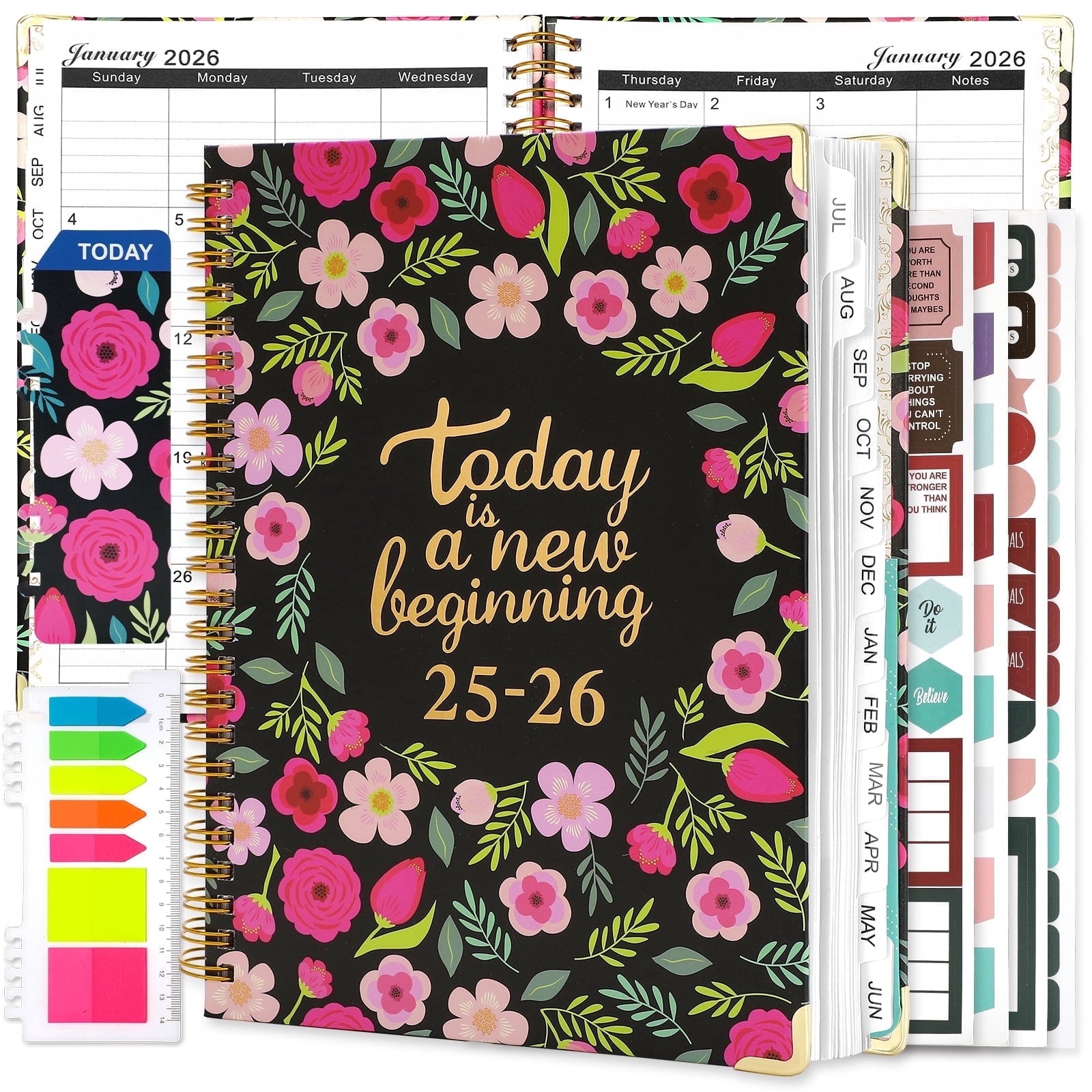 2026-2027 Planner Calendar Notebook (JUL.2026-JUN.2027,6.3"x8.5")Daily Weekly Monthly Agenda Planner for Women Men