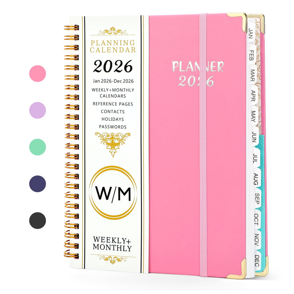 2026 Planner(Jan-Dec.2026,6.3"x8.5"),Annual Weekly Monthly Planner with Calendar Tabs,Agenda Schedule Planner for Sch...