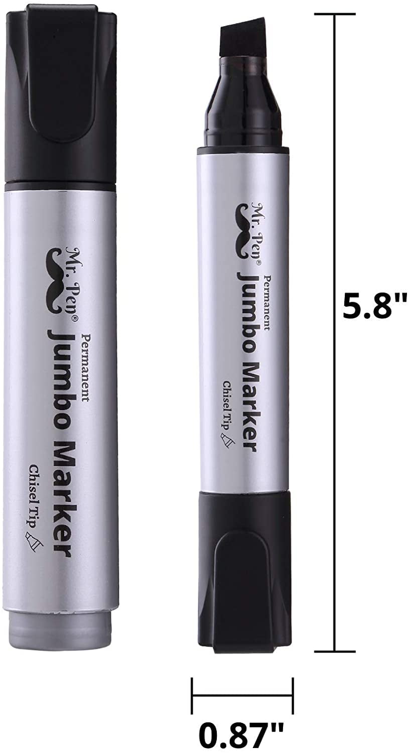 Mr. Pen- Jumbo Permanent Markers, 4 Pack, Assorted Color, Chisel Tip, Large Permanent Markers - Image 4