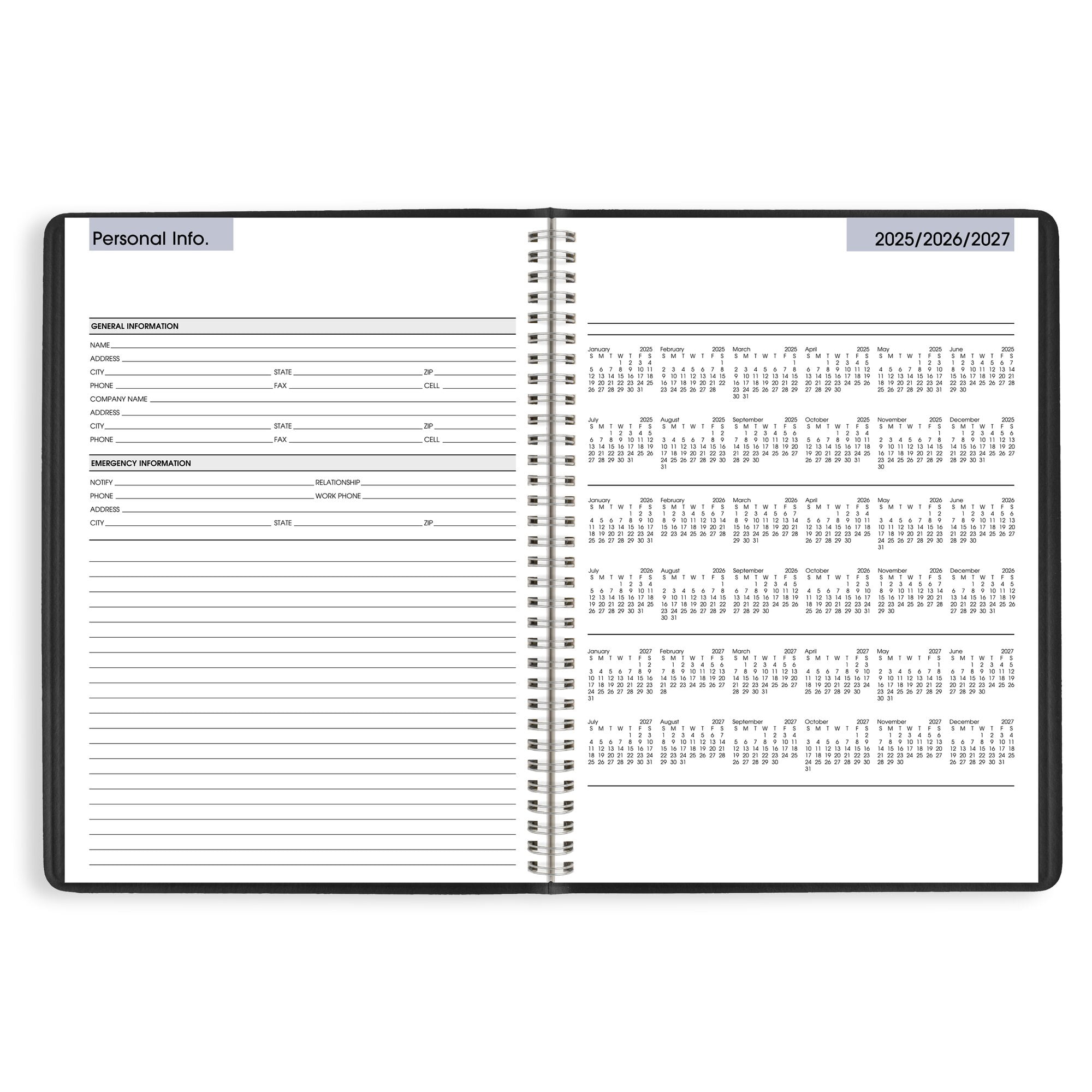 DayMinder 2026 Weekly Appointment Book Planner Black Large 8 x 11 - Image 6
