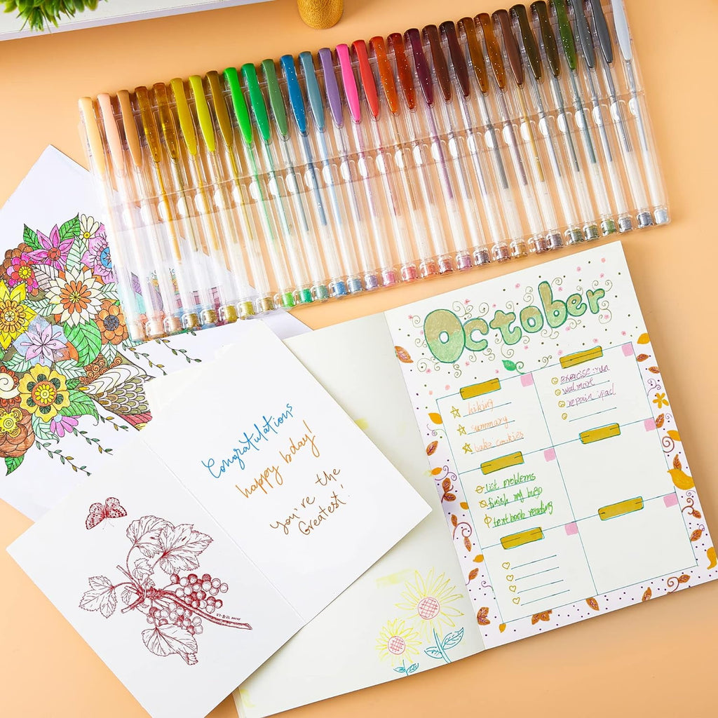 Shuttle Art 60 Pack Earth Tone Gel Pens, 30 Brown Earth Tone Gel Pens with 30 Refills for Adults Coloring Books Journaling Drawing Nature, L - Image 2