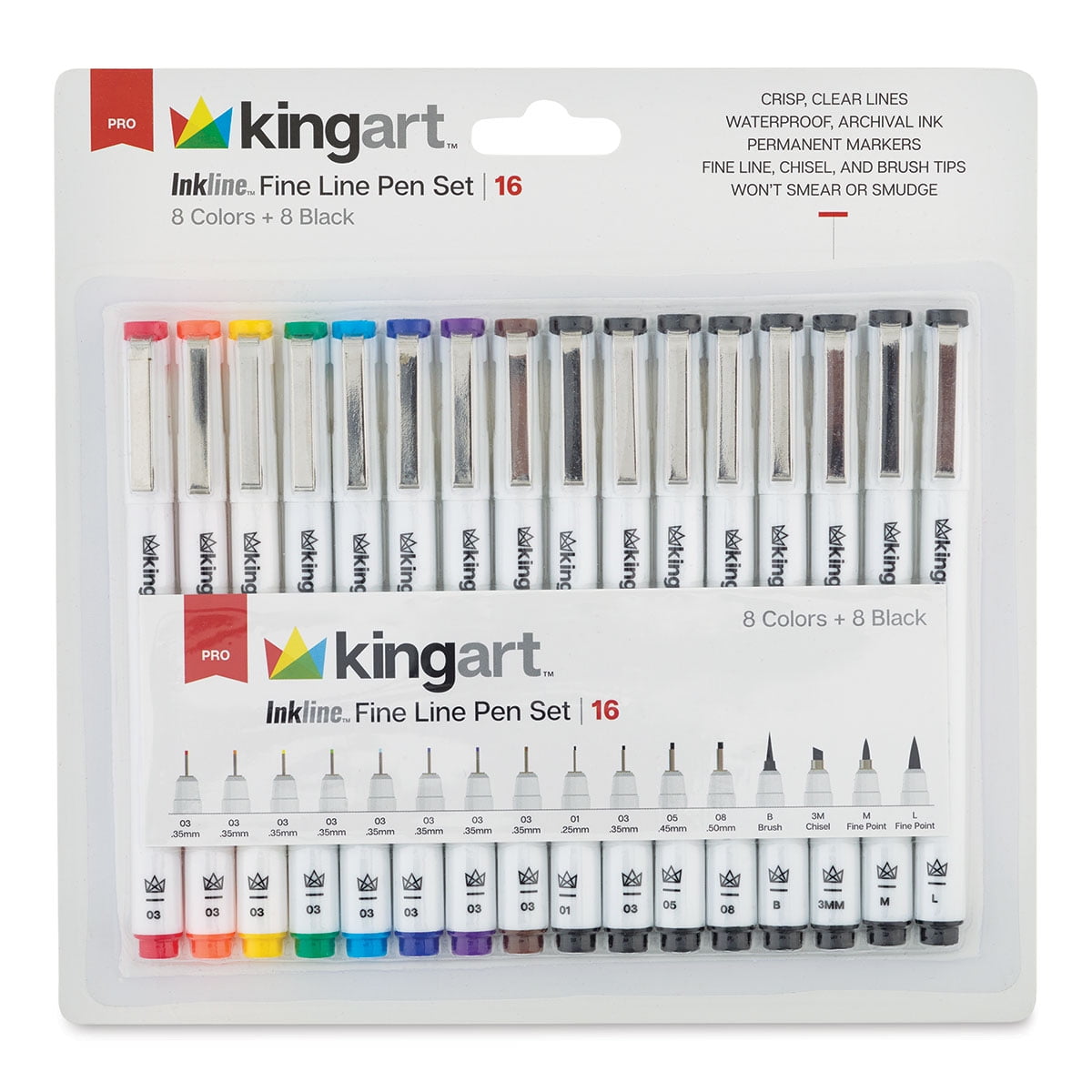 Inkline Fine Line Art & Graphic Pens, Archival Japanese Ink, Set of 16 Unique Nibs - Image 2