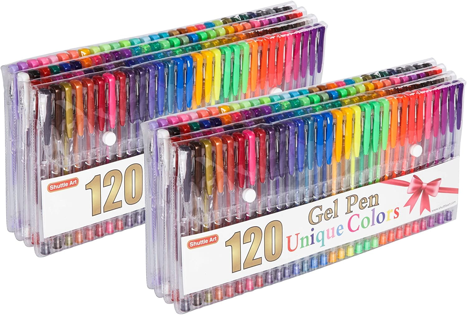 240 Pack Gel Pens, 2 Sets of 120 Colors Gel Pens for Adults Coloring Books Drawing Doodling Crafts Scrapbooking Journ...