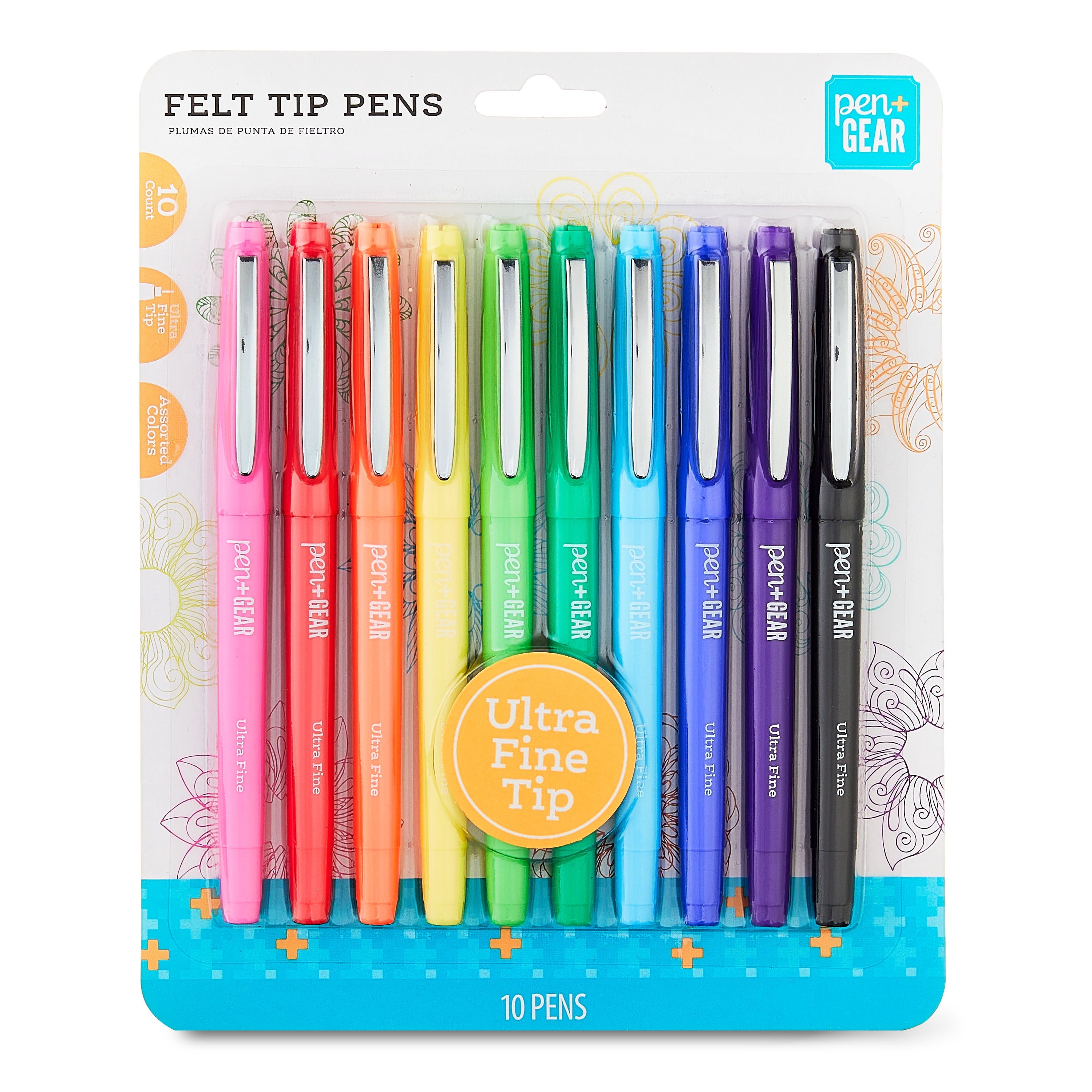 Pen+Gear Felt Tip Pens, Ultra Fine Point, Assorted Ink Colors, 10 Count - Image 5