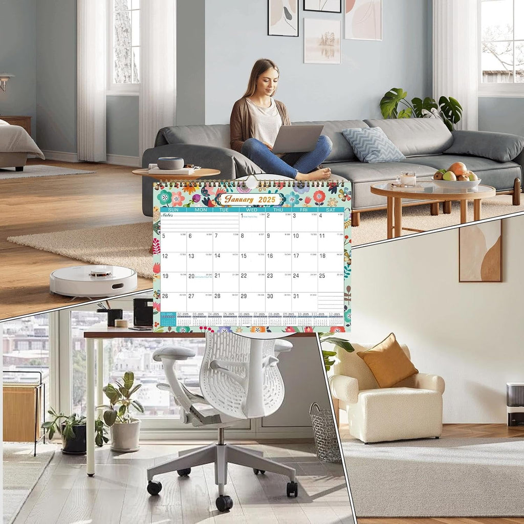 2025 Wall Calendar, 18 Months Daily Planner Agenda Monthly Planner for Home Office Classroom with 2 Pcs Planner Stick... - Image 6