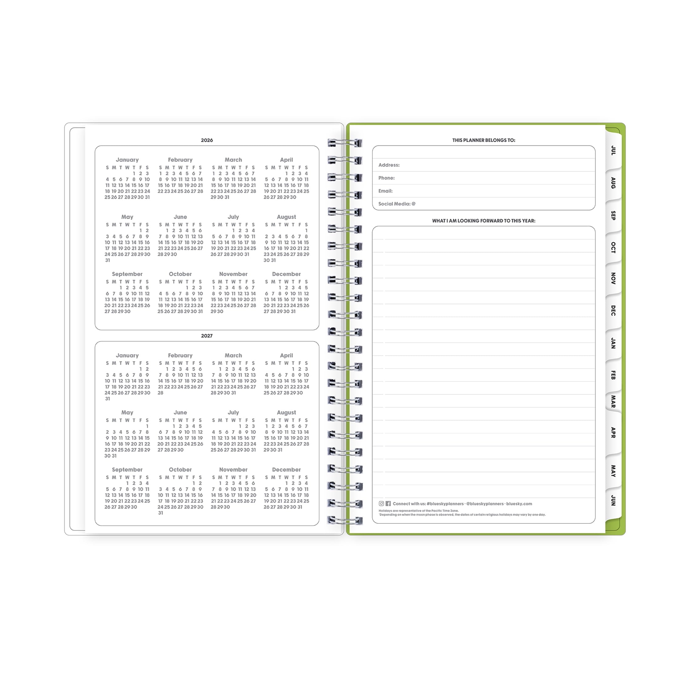 Gen Z Monthly Weekly Planner, 5" x 8", Slime 15-Month (April 2026 - June 2027) - Image 6