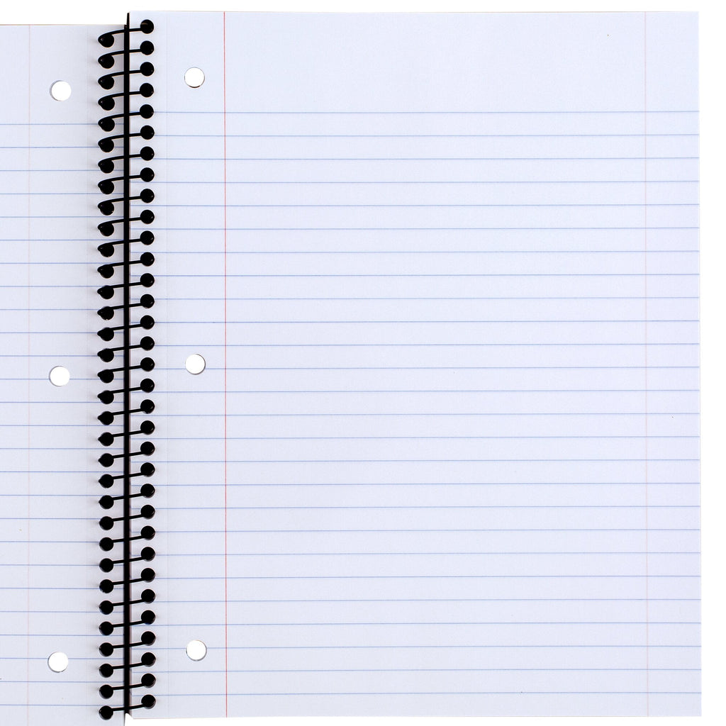 Spiral Notebook 5 Subject Wide Ruled Plastic Cover 8 x 10 12 5 Pack - Wide - Image 2