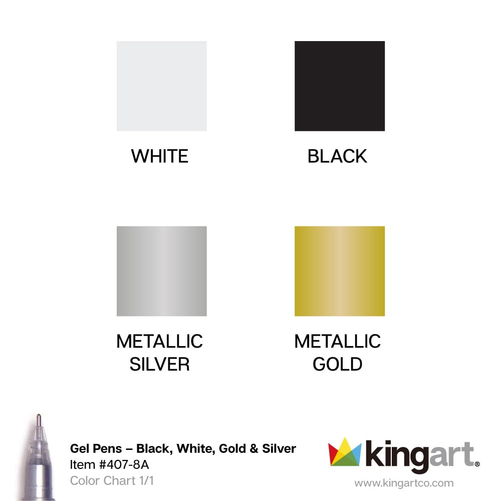 6 PC. BIG INK GEL PENS 1. (GOLD, SILVER,WHITE) - Image 3
