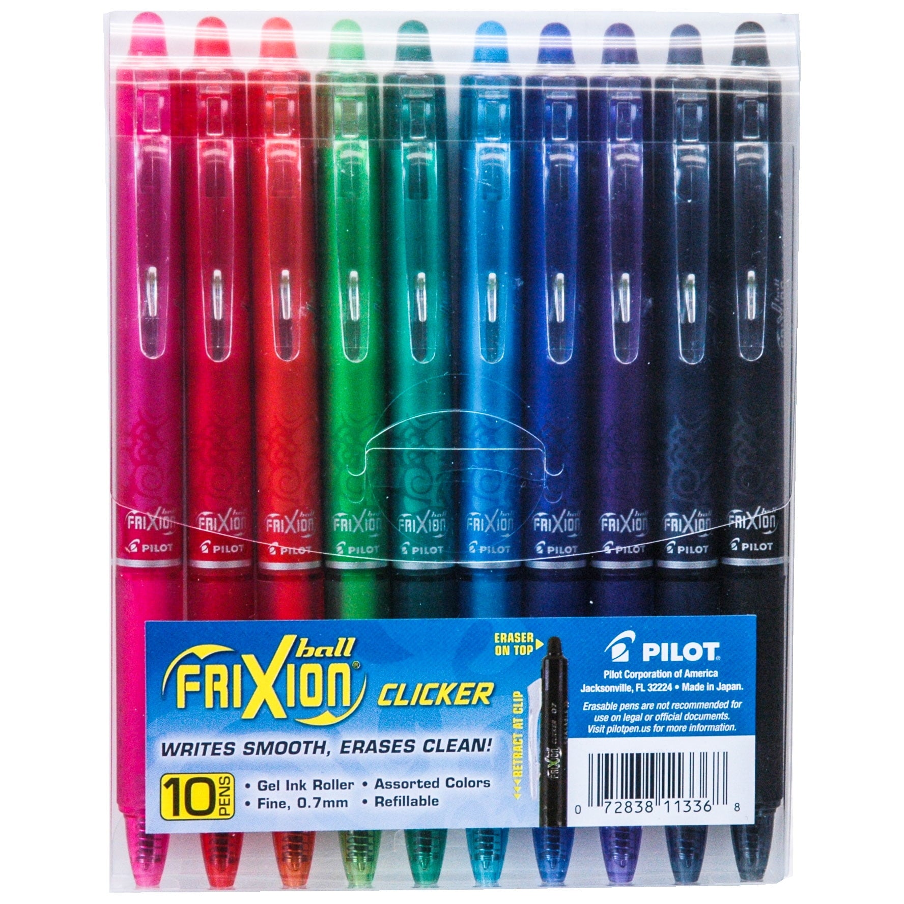 FriXion Clicker Retractable Erasable Gel Ink Pens, 10 Color Set - Image 3