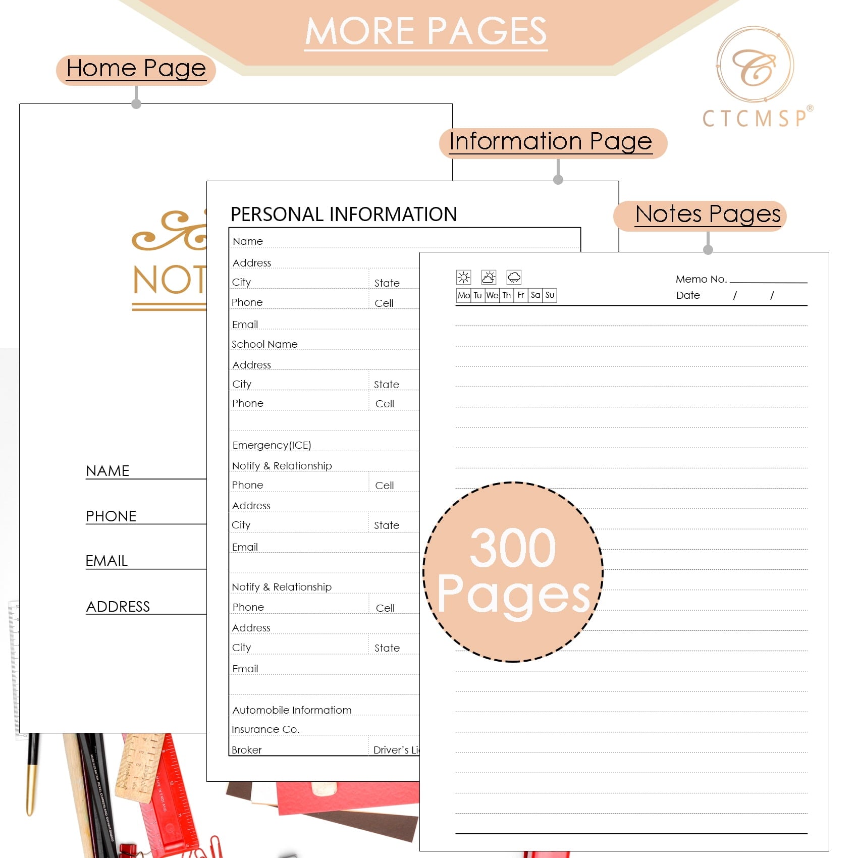 5 Subject Spiral Notebook with Removable Dividers Tabs Hardcover Notebook Journal for Women Men,Perfect for Academic Supplies,College Ruled, - Image 4