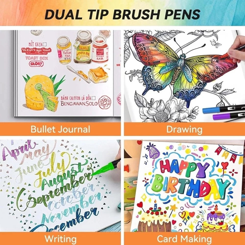 72 Tip Art Markers Set - Fine Tip & Brush Pens for Adult Doodling, Crafting, Drawing - Image 3