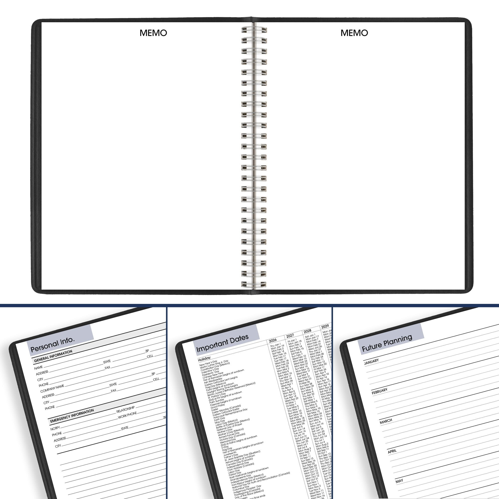 DayMinder 2026 Monthly Planner Black Medium 7 x 8 34 - Monthly - Image 6