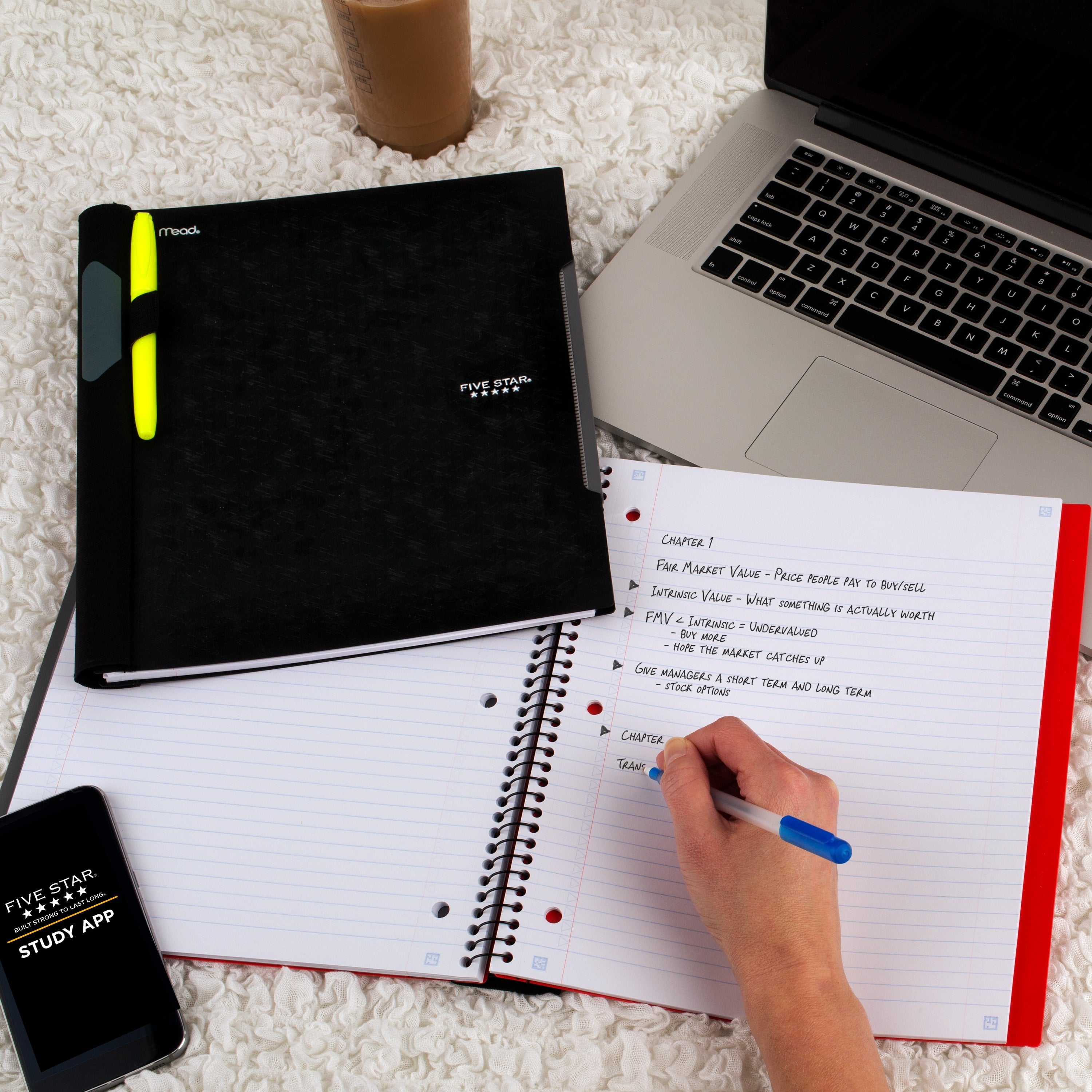 1 Subject College Ruled Notebook Plus Study App, 8.5" x 11", Black, Poly, Spiral, 100 Sheets - Image 6