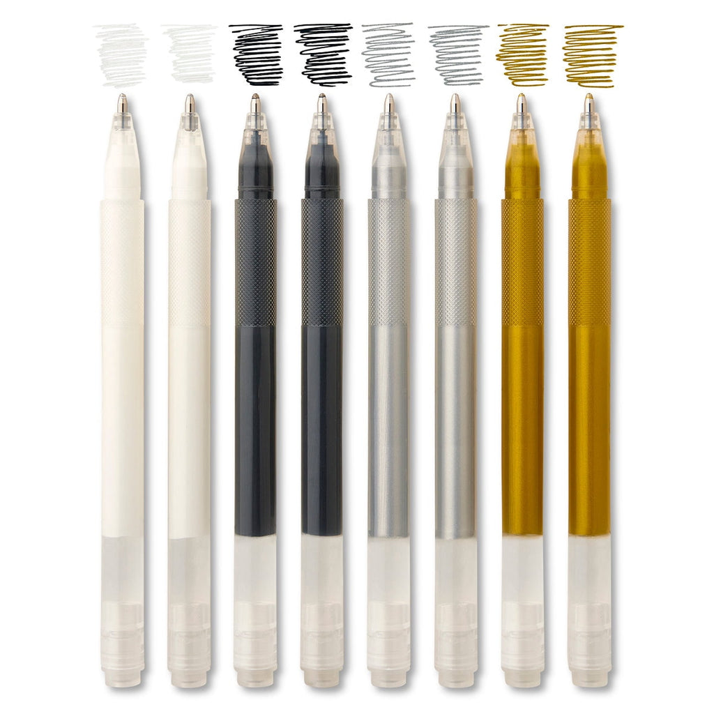 6 PC. BIG INK GEL PENS 1. (GOLD, SILVER,WHITE) - Image 2