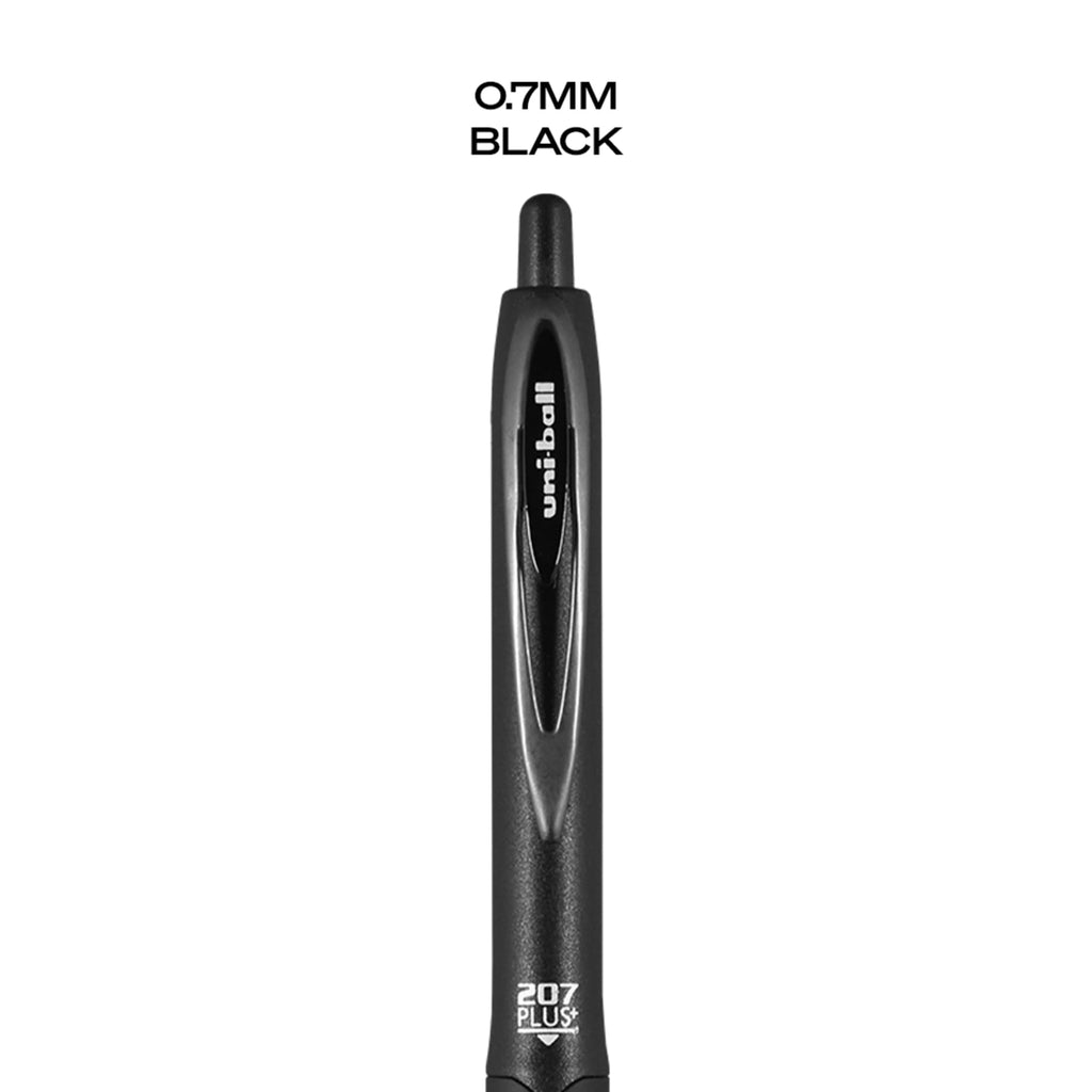 (2 pack) uniball™ 207 Plus+ Retractable Gel Pens, Micro Point (0.5mm), Black Barrel, Black Ink, 4 Pack - Image 6