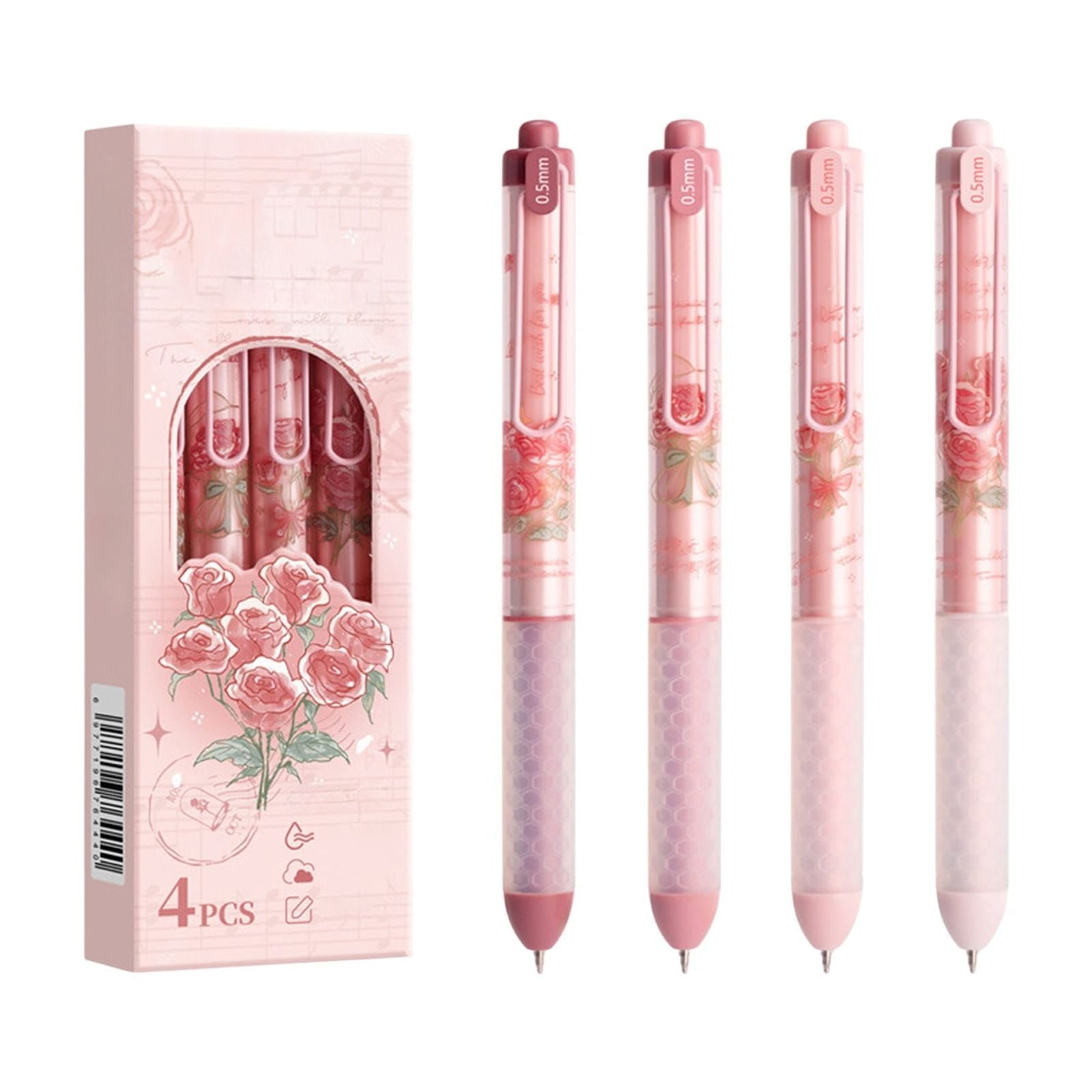 Set - Coffee Rose Cream Fragrance ST Precision Tip 0.5mm Exam Writing Tool Ergonomic Grip Office Office Supplies 4-Pa... - Image 2