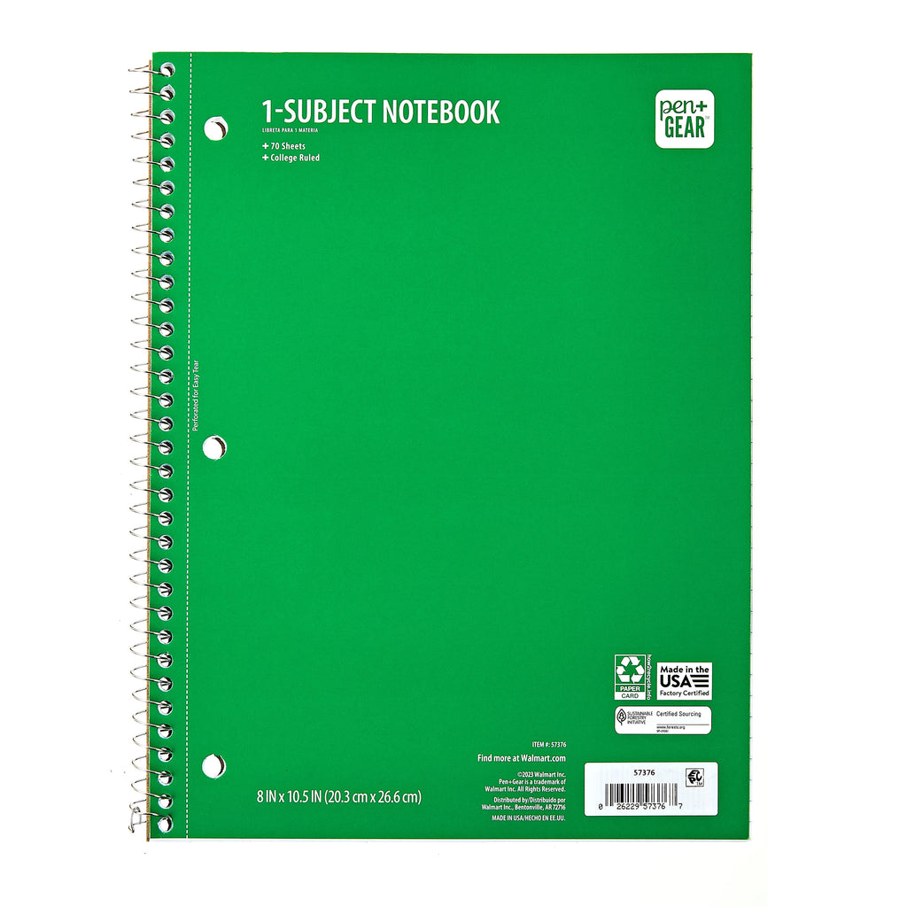 Green 1 Sub Notebook, 8"x10.5, 70 Sheets Each (24 Pack), New - Image 4