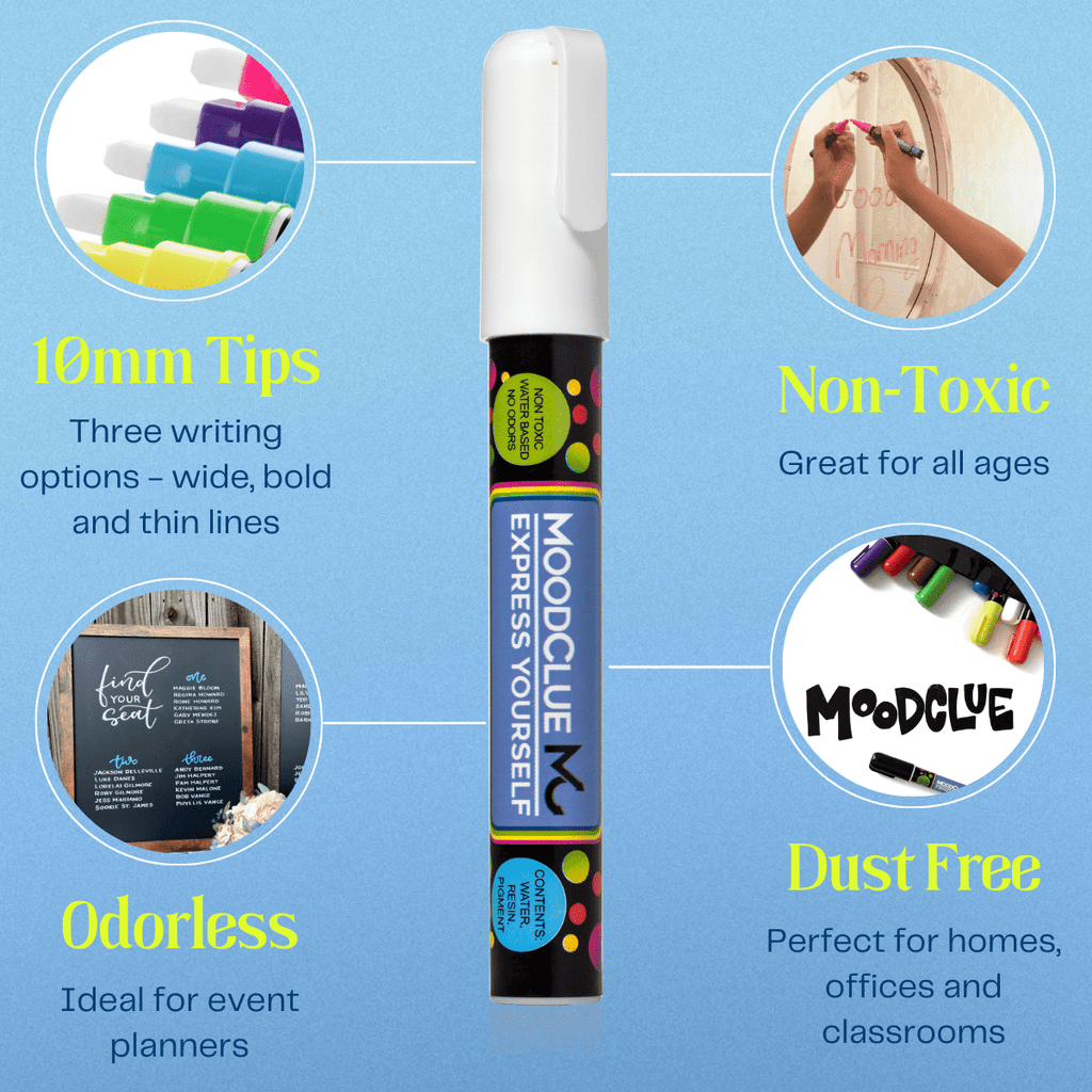Car Window, Glass Marker Pens. Bold Liquid Chalk for Auto Windshields, Mirrors, White + LED Boards. Washable, Erasabl... - Image 5