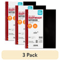 (3 pack) Pen+Gear Wide Ruled 1-Subject Poly Notebook, Black, 8.5" x 10.5", 100 Sheets