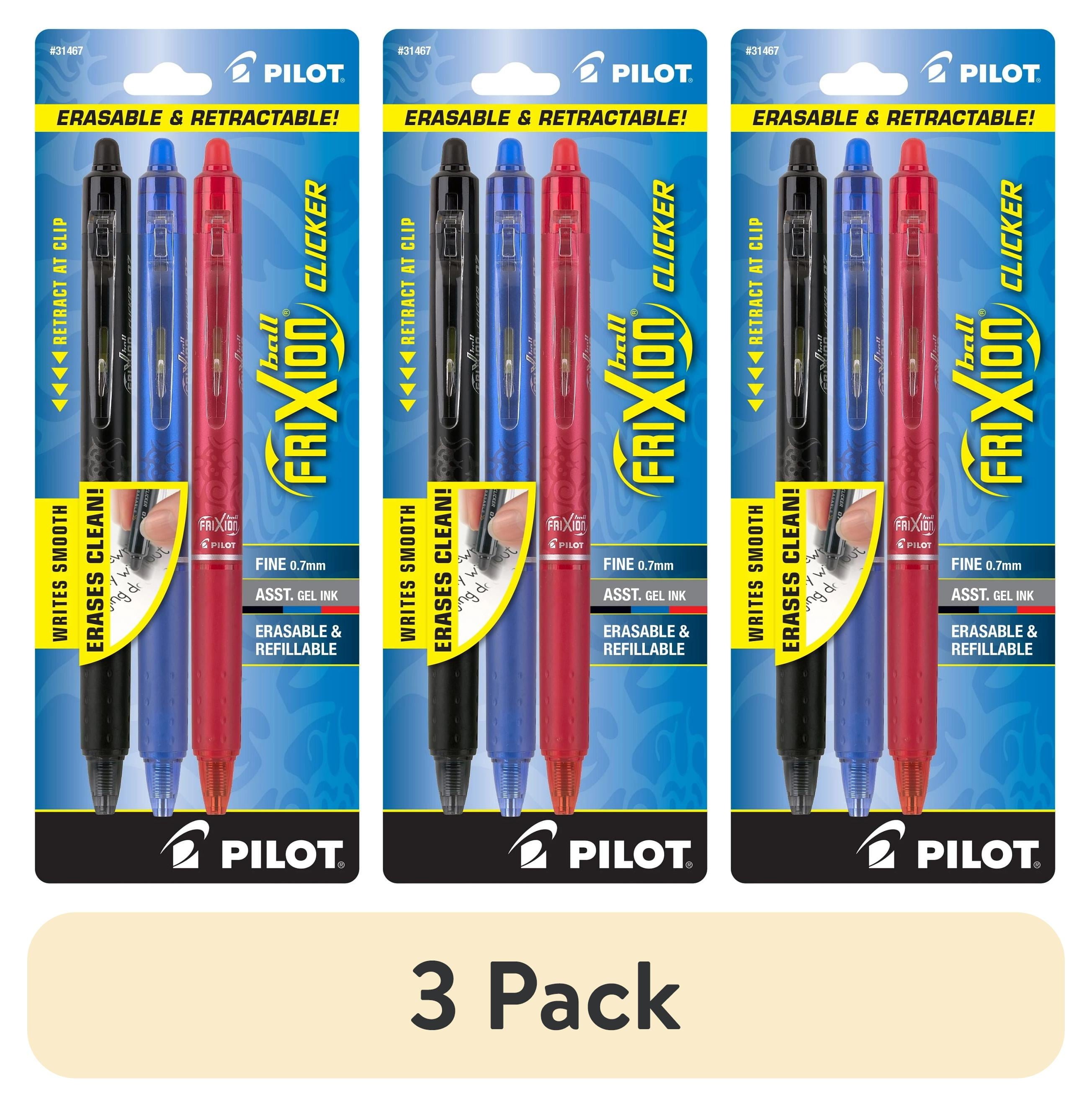 (3 pack) FriXion Clicker Erasable Gel Pens, Fine Point, Assorted Ink, 3 Count