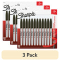 (3 pack) Permanent Markers, Fine Point, Black, 12 Count