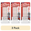 (3 pack) S-Gel, Gel Pens, Medium Point (0.7mm), Black, Red and Blue Gel Ink Pens, 4 Count
