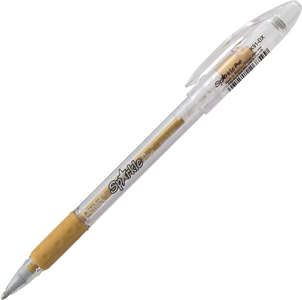 Pentel Sparkle Pop Metallic Gel Pen Set, 4-Colors, Blue/Green, Pink/Light Pink, Violet/Blue & Gold/Light Gold - Image 5