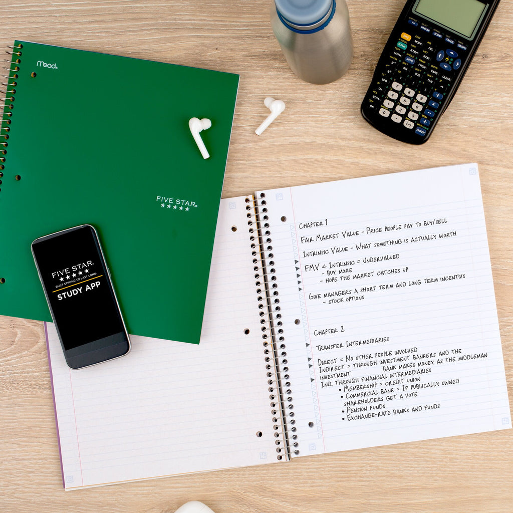 Five Star Spiral Notebook + Study App, 3 Subject, College Ruled, 8.5" x 11" - Image 6