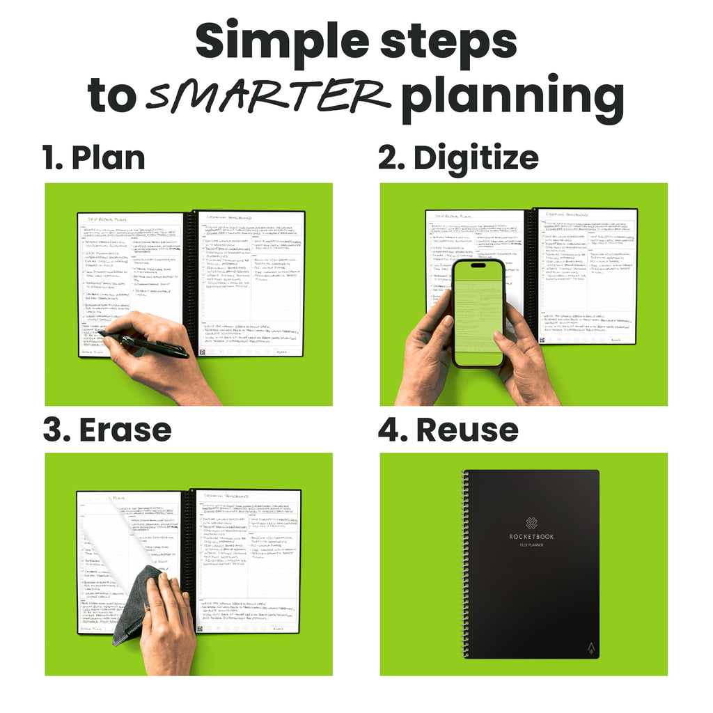 Reusable Flex Planner - Daily, Weekly, Monthly, Annual Executive Size Black - Image 2