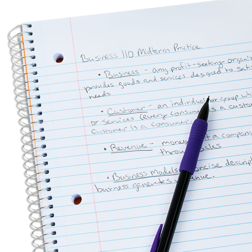 Poly 1-Subject Notebook with Inside Pockets, 9" x 11", Teal, 100 Heavyweight Sheets - Image 3