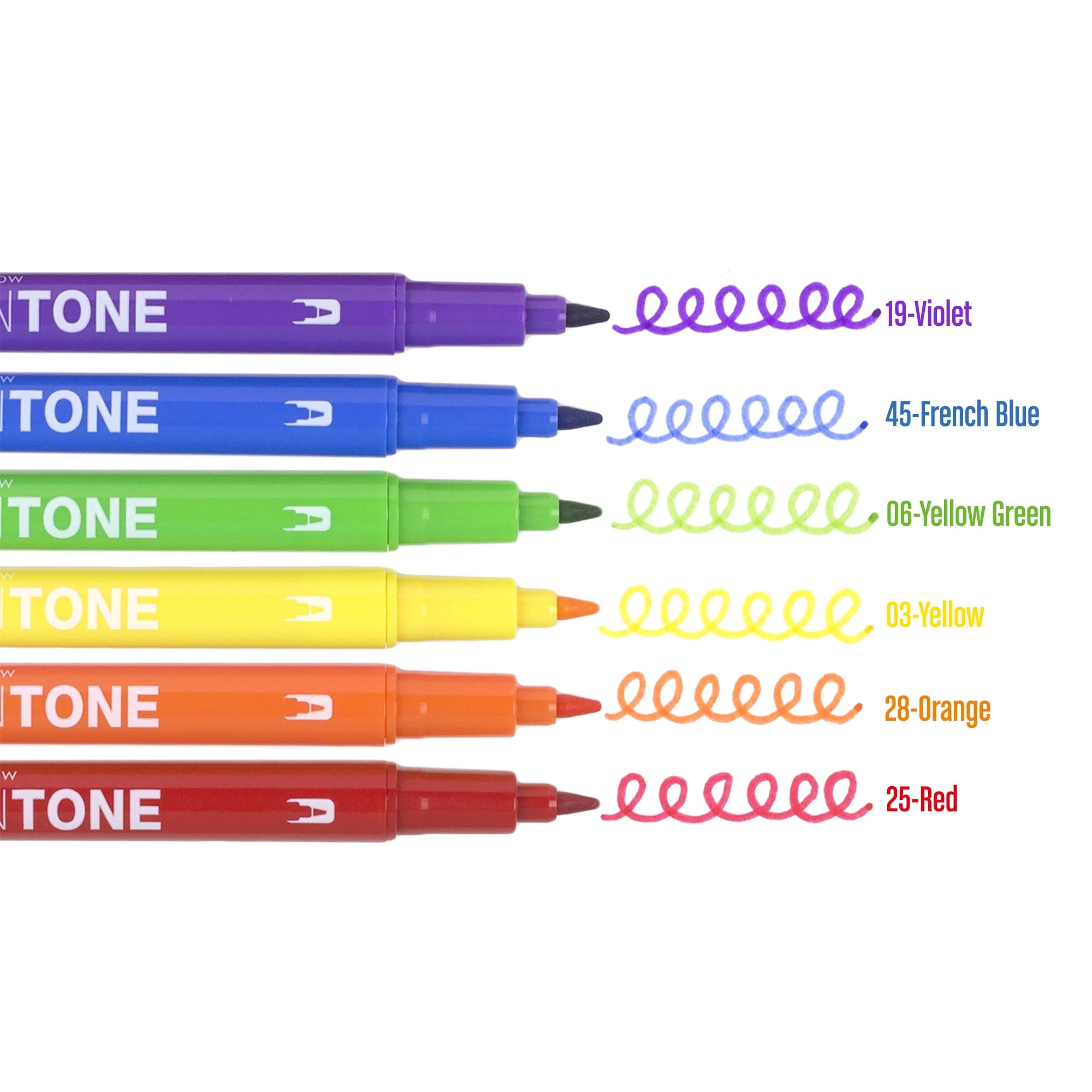 Tombow TwinTone Dual-Tip Marker Pen Set, Broad & Extra-Fine Tips, Rainbow Color Palette, 6 Count - Image 3