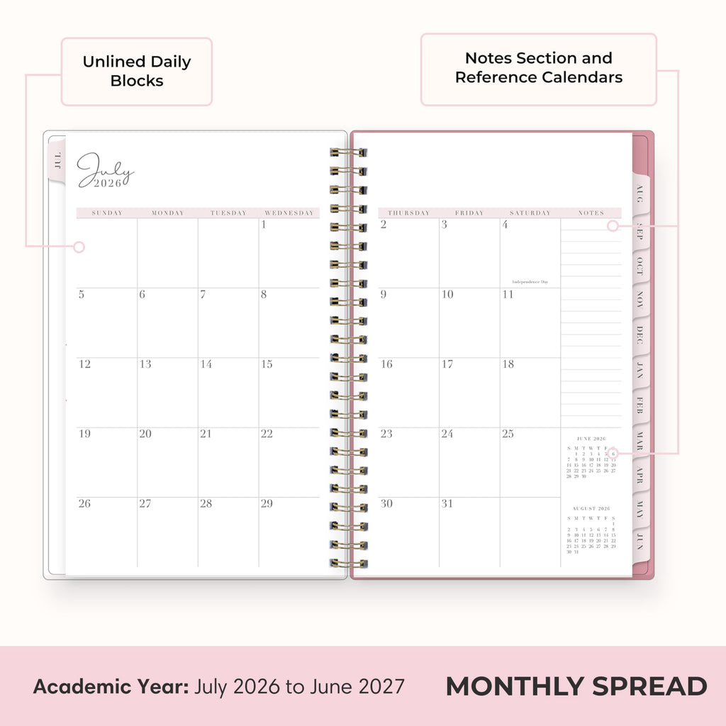 2026-2027 Weekly and Monthly Academic Year Planner Calendar, July 2026 - June 2027, 5" x 8", Flexible Cover, Wireboun... - Image 4