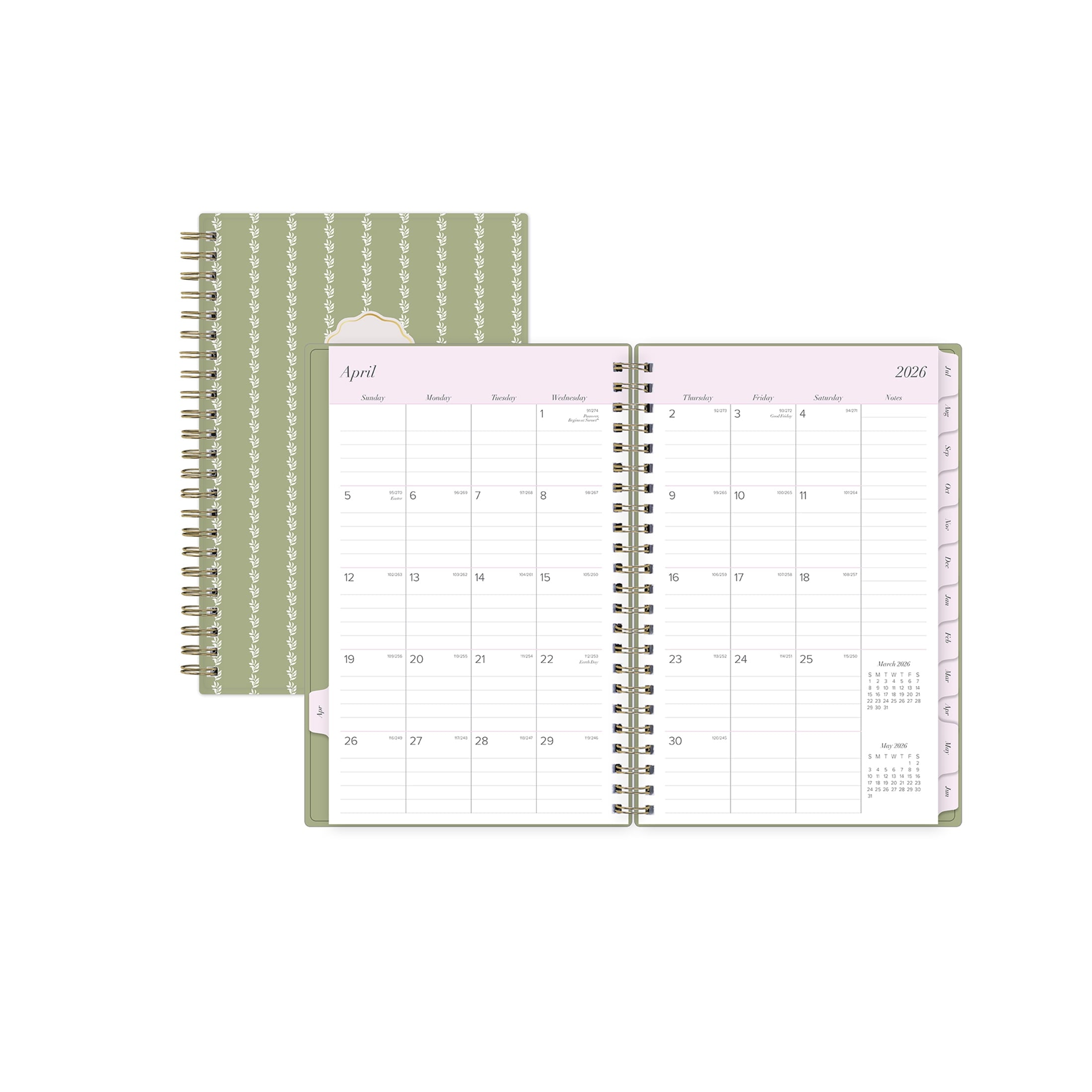 Monthly Weekly Planner, 5" x 8", Simple Sage 15-Month (April 2026 - June 2027) - Image 3
