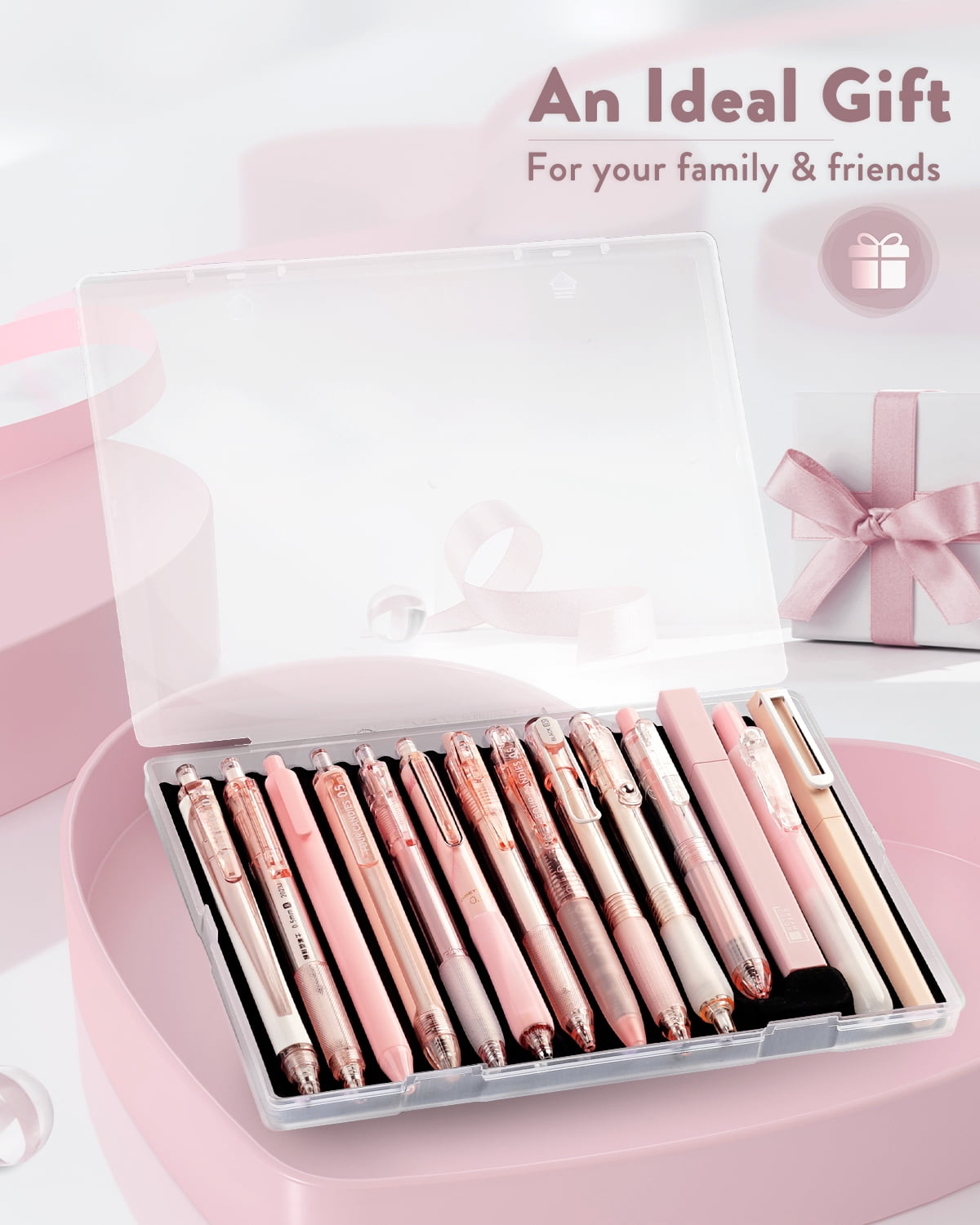 14Pack Pastel Gel Ink Pen Set,Cute Retractable 0.5mm Fine Point Pen,12 Pack Black Ink Pens with 2Pack Highlighter, Sm... - Image 3