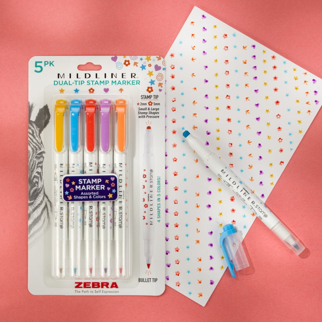 Mildliner Dual Tip Stamp Marker Assorted 5pk - Image 6