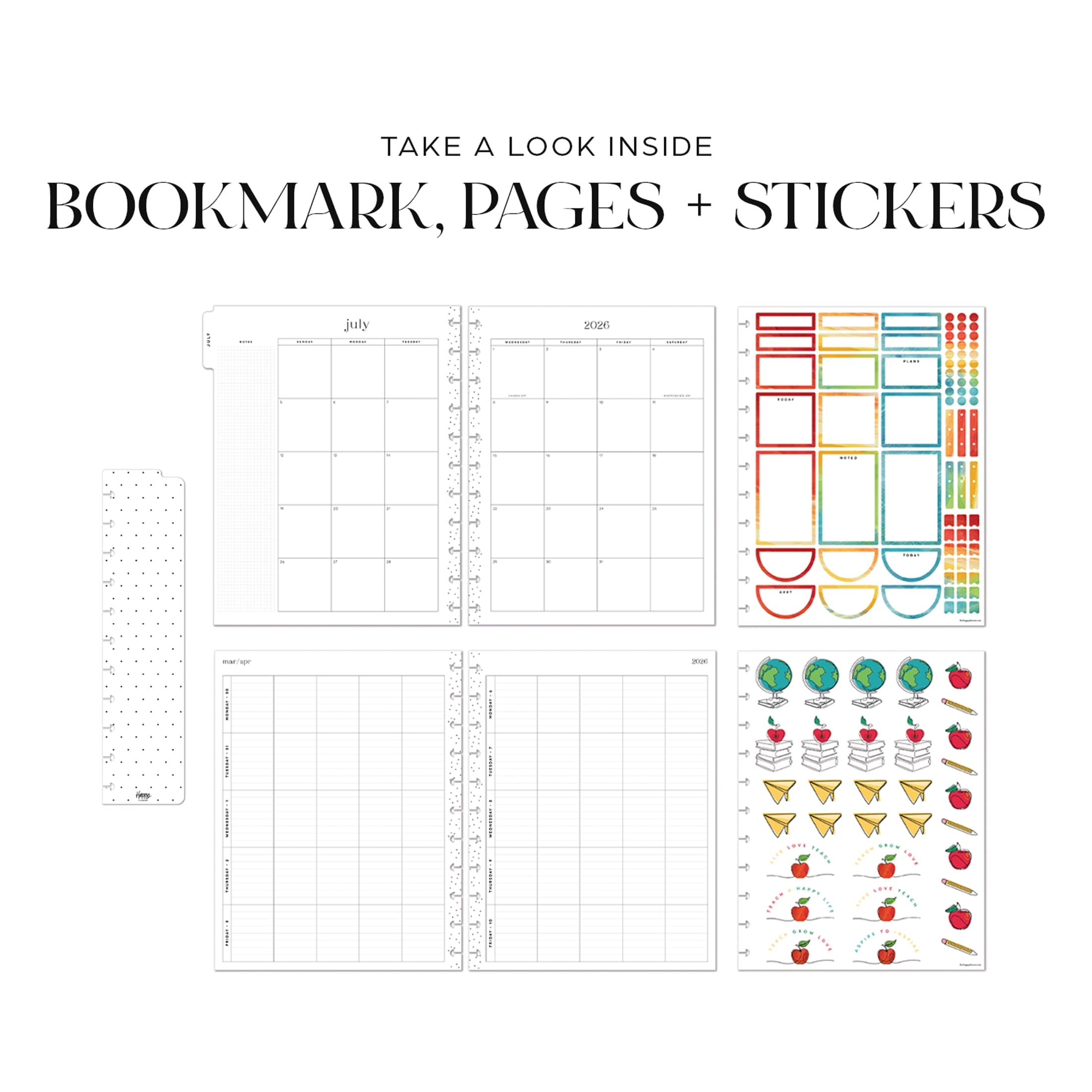 Happy Planner Monthly Weekly Big Planner (8.5 x 11)Learn & Inspire 15-Month April 2026-June 2027, disc bound system - Image 4