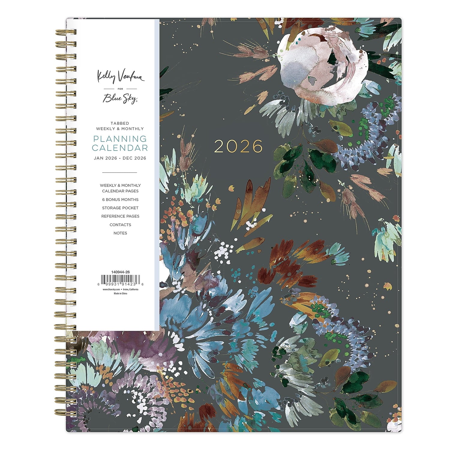 Blue Sky Kelly Ventura 2026 Weekly and Monthly Planner Calendar, January 2026 - December 2026, 8.5" x 11", Flexible Cover, Laminated Tabs, D - Image 2