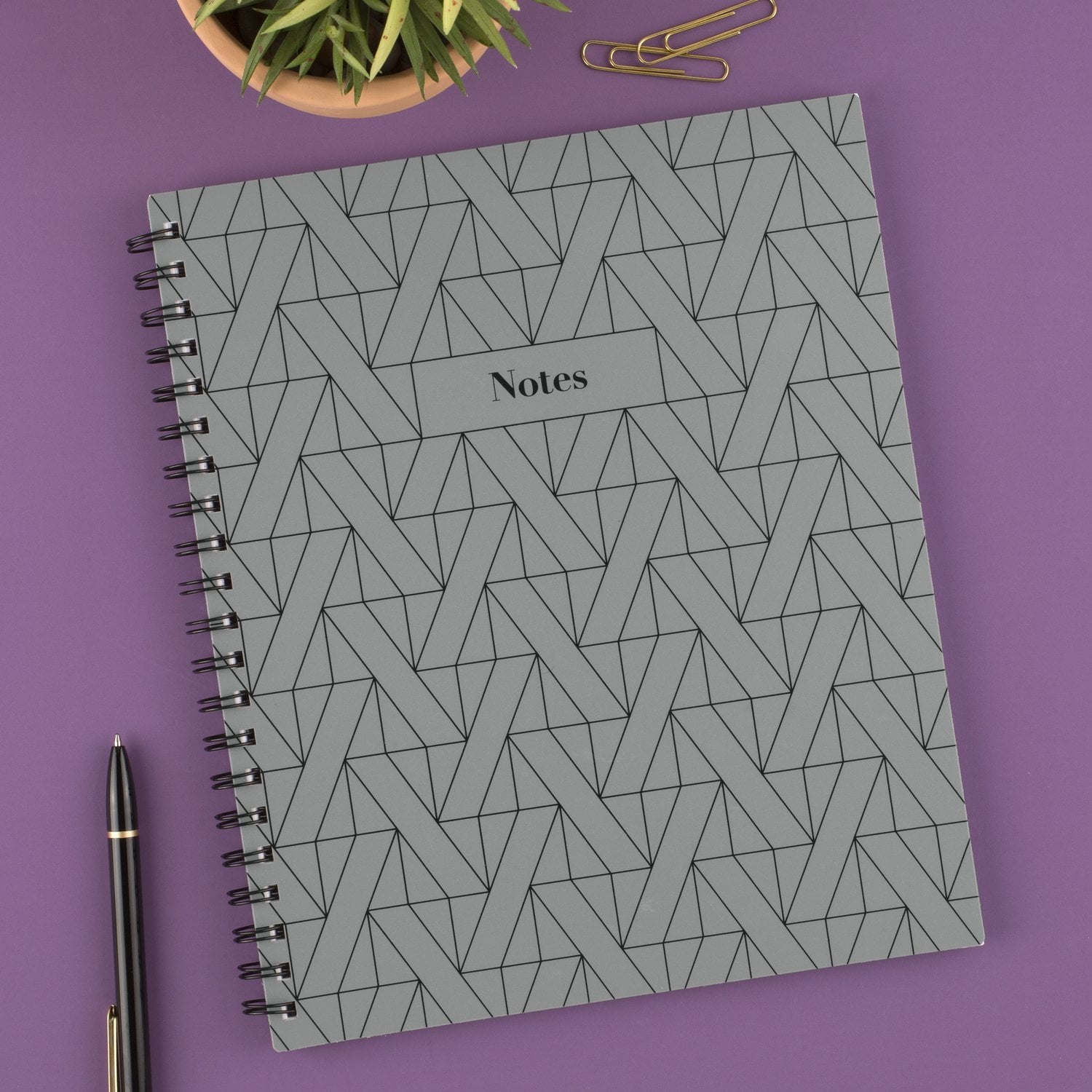 Fashion Notebook, 80 Sheets, 8.5" x 11", Gray Geo - Image 5