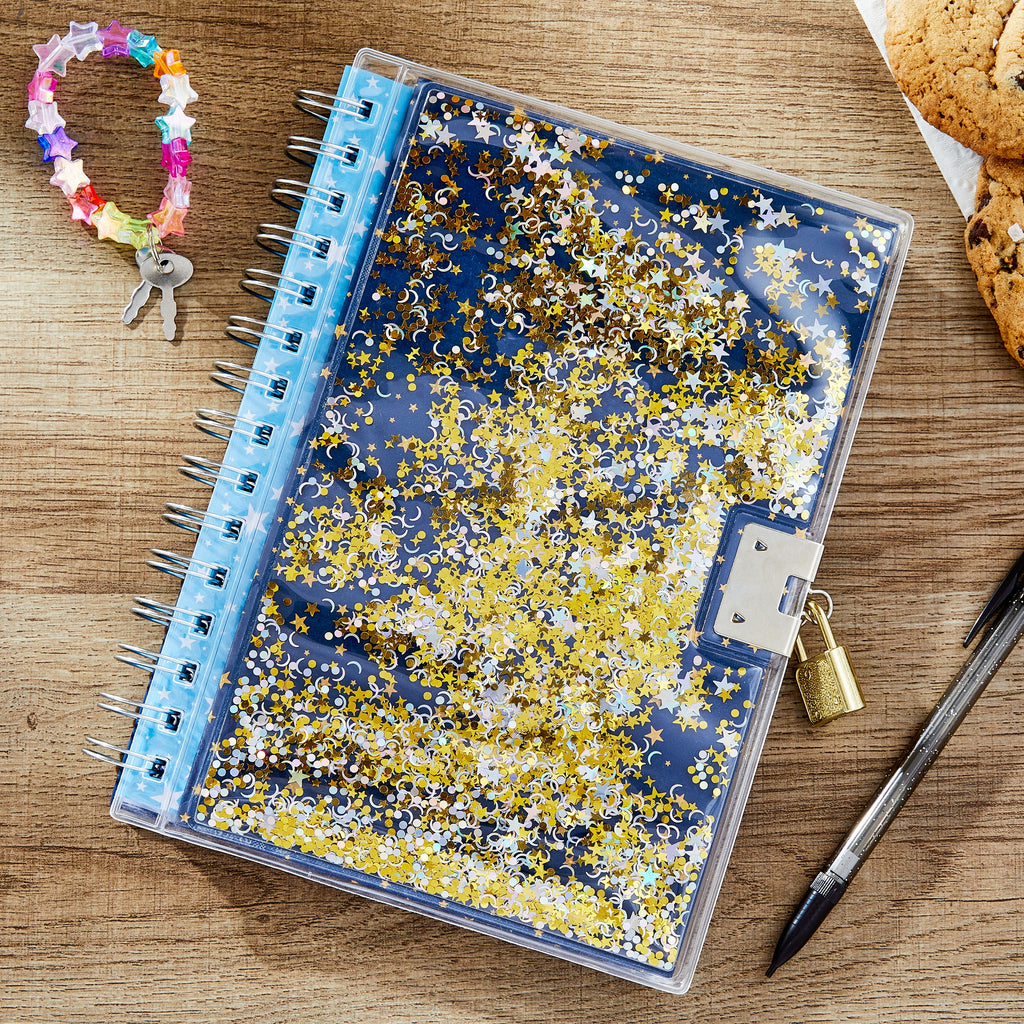 Star Shaker Locking Hardcover Journal, 6.6" x 8.3", 160 Ruled Pages - Image 3