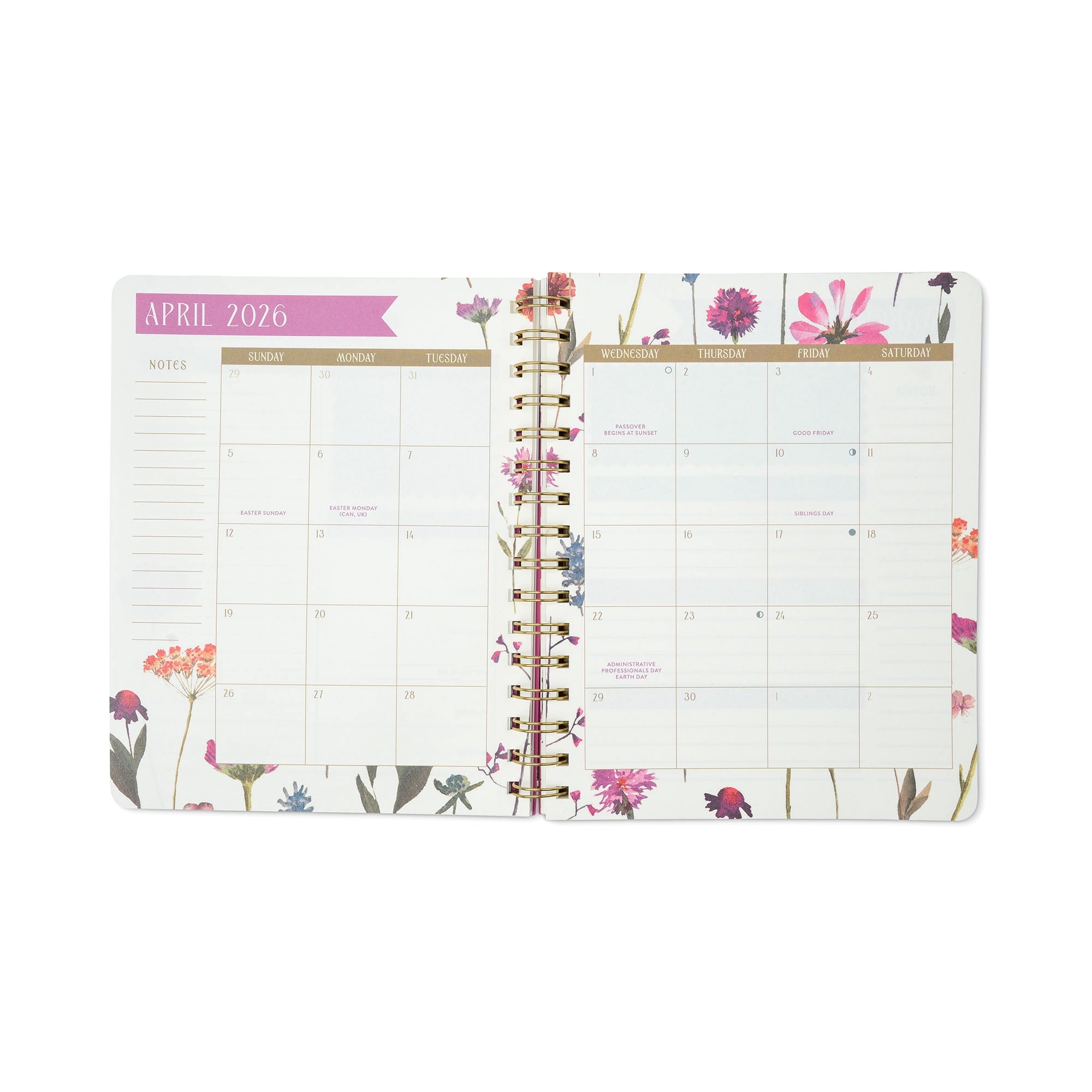 Think Ink 15 Month Weekly Planner 6.75" x 8.37" Cream Wildflower, Apr 2026 - Jun 2027 - Image 4