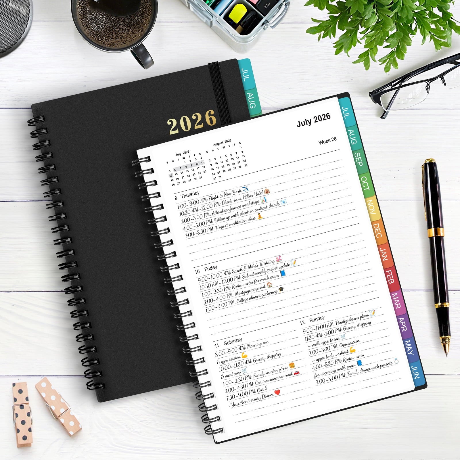 OMEYA Planner 2026 2027, Small Planner 2026-2027 Weekly and Monthly, Jul.26 - Jun.27 Academic Planner 5.8 x 8.3in with Inner Pockets, Monthl - Image 4