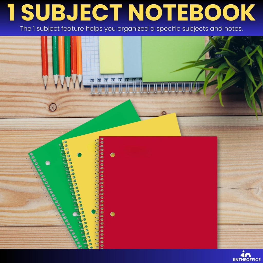 Spiral Notebook College Ruled, College Ruled Spiral Notebook, 1 Subject Notebook, 1 Subject Spiral Notebook, 8" x 11"... - Image 4
