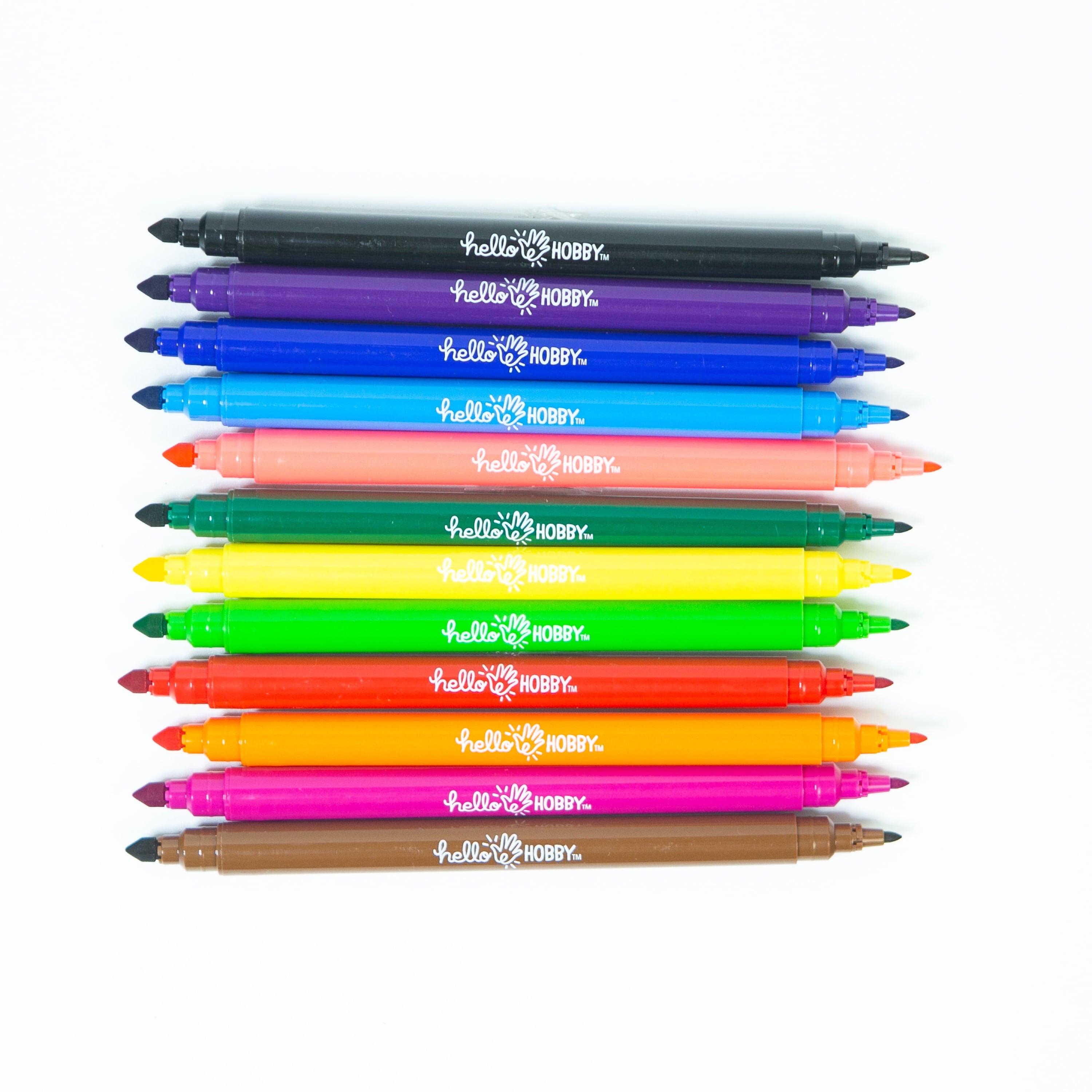 Washable Dual Tip Markers, Brush and Fine Tips, Assorted Classic Colors, 12 Count - Image 2