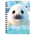 3D LiveLife Jotter - Seal Pups from Deluxebase. Spiral Bound A6 5.5x4in Small Animal Notebook, 80 Plain Recycled Pages, Ocean Cover.