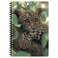 Tree Hugger. Ruled 8.2" x 5.7" Medium Notepad. 80 Page Spiral Bound Notebook with Lenticular Leopard Cover.