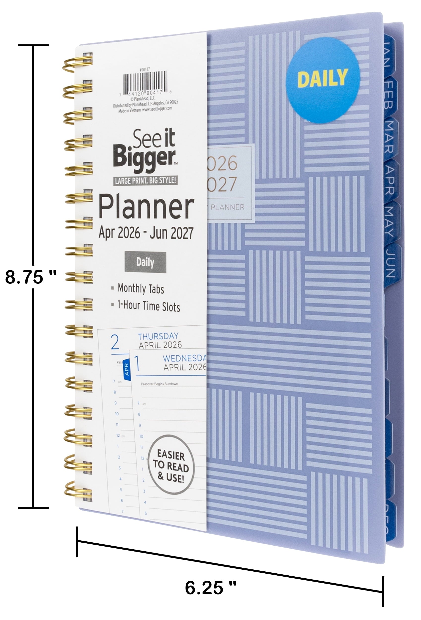 Daily Planner, Medium (6.25" x 8.75"), Grey, 15-Month: Apr 2026 - Jun 2027 - Image 5