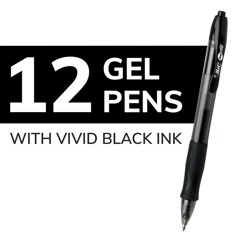 Gelocity Original Black Gel Pens, Medium Point (0.7mm), 12-Count Pack - Image 2