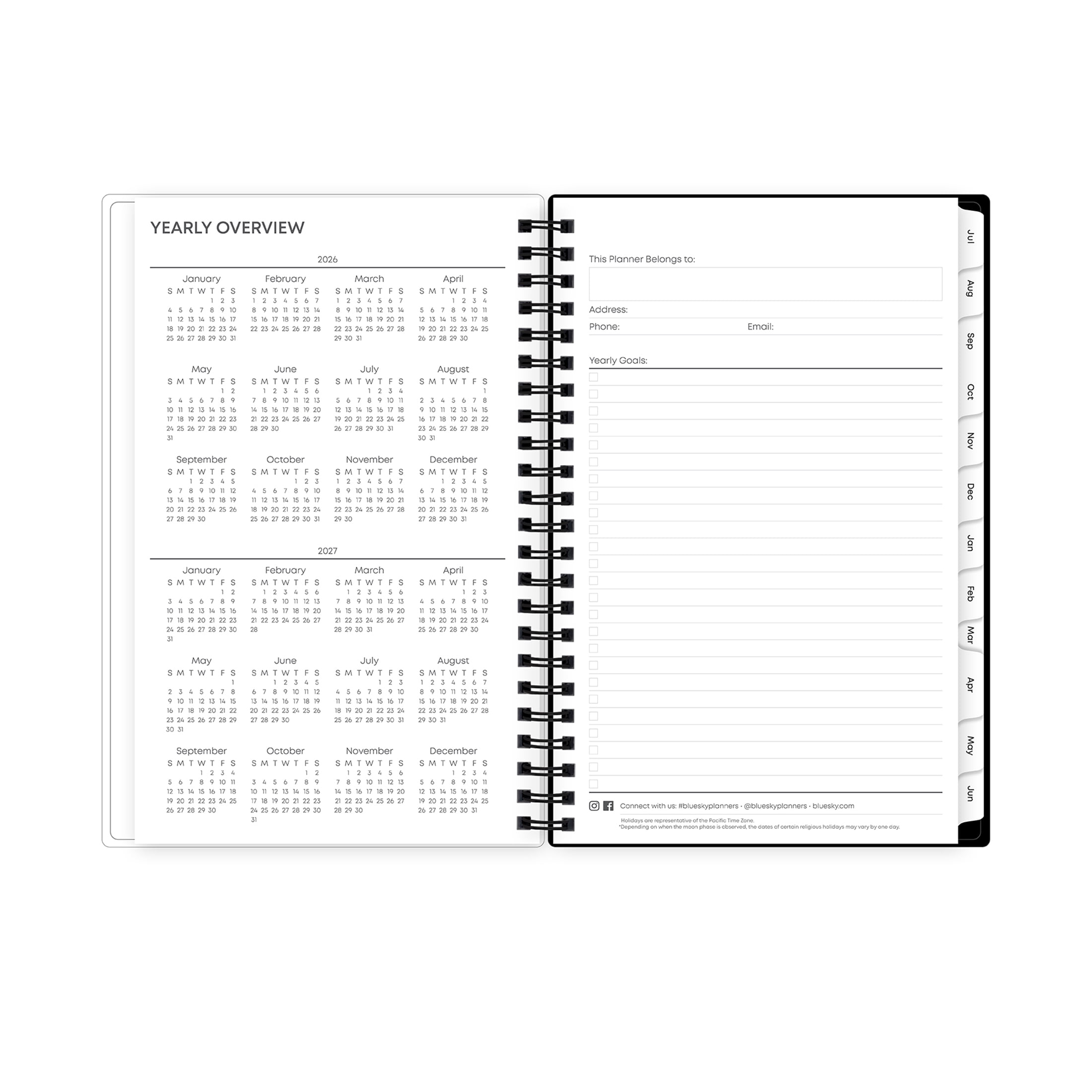 Blue Sky Monthly Weekly Planner, 5" x 8", Animal Print 15-Month (April 2026 - June 2027) - Image 6